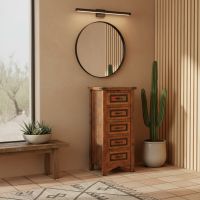 5 Drawer Chest: Some lifestyle images are created with AI for visualization purposes. Crafted from natural solid wood, each piece is unique and will vary.