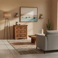 Chest of Drawers: Some lifestyle images are created with AI for visualization purposes. Crafted from natural solid wood, each piece is unique and will vary.