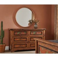 6 Drawer Dresser: Some lifestyle images are created with AI for visualization purposes. Crafted from natural solid wood, each piece is unique and will vary.