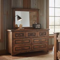 Rustic Dresser: Some lifestyle images are created with AI for visualization purposes. Crafted from natural solid wood, each piece is unique and will vary.