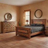 Rustic Dresser: Some lifestyle images are created with AI for visualization purposes. Crafted from natural solid wood, each piece is unique and will vary.