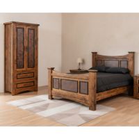 Rustic 2 Drawer Armoire: Some lifestyle images are created with AI for visualization purposes. Crafted from natural solid wood, each piece is unique and will vary.