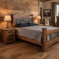 Rustic Nightstand: Some lifestyle images are created with AI for visualization purposes. Crafted from natural solid wood, each piece is unique and will vary.