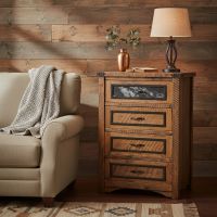 Rustic Chest of Drawers: Some lifestyle images are created with AI for visualization purposes. Crafted from natural solid wood, each piece is unique and will vary.