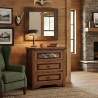Rustic Chest of Drawers: Some lifestyle images are created with AI for visualization purposes. Crafted from natural solid wood, each piece is unique and will vary.