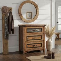 3 Drawer Chest: Some lifestyle images are created with AI for visualization purposes. Crafted from natural solid wood, each piece is unique and will vary.
