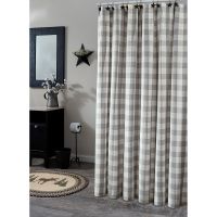Dove Gray Checkered Shower Curtain
