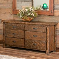 Olde Towne 6 Drawer Log Dresser--Barnwood Lager finish