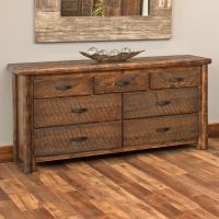 Olde Towne 7 Drawer Log Dresser--Barnwood Lager finish