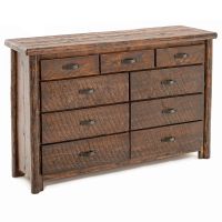 Olde Towne 9 Drawer Log Dresser--Barnwood Lager Finish