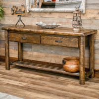Olde Towne 2 Drawer Sofa Table--Barnwood Lager Finish