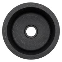 12" Round Glazed Black Hammered Copper Bar Sink - 2" Drain