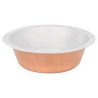 12" Round Glazed White Hammered Copper Bar Sink - 2" Drain
