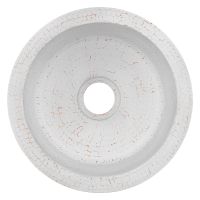 12" Round Glazed White Hammered Copper Bar Sink - 2" Drain