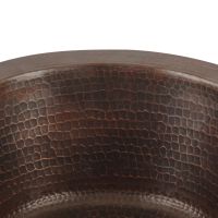 12" Round Oil Rubbed Bronze Hammered Copper Bar & Prep Sink - 2" Drain