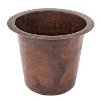 12" Round Oil Rubbed Bronze Hammered Copper Champagne Bar & Prep Sink