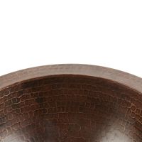 12" Round Oil Rubbed Bronze Hammered Copper Under Counter Sink