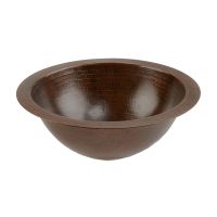 12" Round Oil Rubbed Bronze Hammered Copper Under Counter Sink