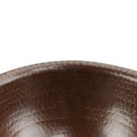 12" Small Round Oil Rubbed Bronze Hammered Copper Self Rimming Sink