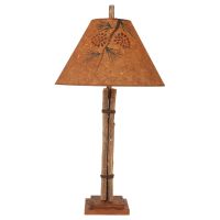 Rustic Twig & Leather Table Lamp