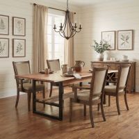 Modern Dining Table: Some lifestyle images are created with AI for visualization purposes. Crafted from natural solid wood, each piece is unique and will vary.