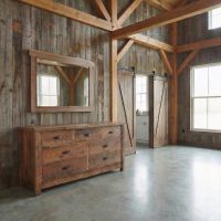 Rustic Mirror: Some lifestyle images are created with AI for visualization purposes. Crafted from natural solid wood, each piece is unique and will vary.