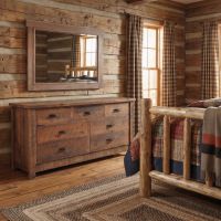 Rustic Mirror: Some lifestyle images are created with AI for visualization purposes. Crafted from natural solid wood, each piece is unique and will vary.