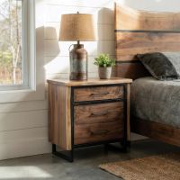Modern Nightstand: Some lifestyle images are created with AI for visualization purposes. Crafted from natural solid wood, each piece is unique and will vary.