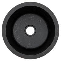 14" Round Glazed Black Hammered Copper Bar Sink - 2" Drain