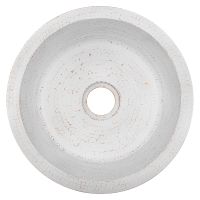 14" Round Glazed White Hammered Copper Bar Sink - 2" Drain