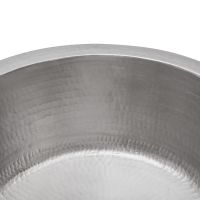 14" Round Nickel Hammered Copper Bar & Prep Sink - 2" Drain