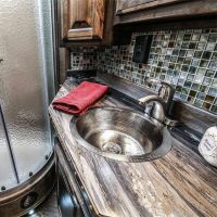 14" Round Nickel Hammered Copper Bar & Prep Sink - 2" Drain