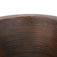 14" Round Oil Rubbed Bronze Hammered Copper Bar & Prep Sink - 3.5" Drain