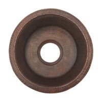 14" Round Oil Rubbed Bronze Hammered Copper Bar & Prep Sink - 3.5" Drain