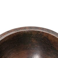 14" Round Oil Rubbed Bronze Hammered Copper Under Counter Sink