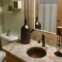 14" Round Oil Rubbed Bronze Hammered Copper Under Counter Sink