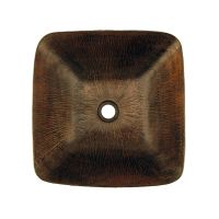 14" Square Oil Rubbed Bronze Hammered Copper Vessel Sink