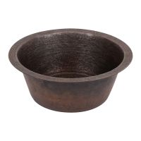 14" Round Terra Firma Bar & Prep Sink w/ 2" Drain - Copper - Oil Rubbed Bronze Finish