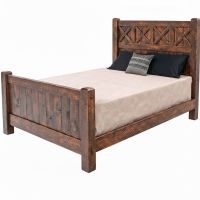 Western Winds Weathered Wood Barn Door Bed - Antique Barnwood Finish