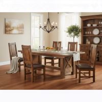 Rustic Dining Side Chair: Some lifestyle images are created with AI for visualization purposes. Crafted from natural solid wood, each piece is unique and will vary.