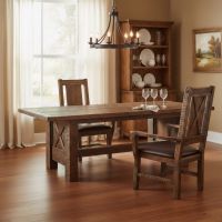 Rustic Dining Arm Chair: Some lifestyle images are created with AI for visualization purposes. Crafted from natural solid wood, each piece is unique and will vary.