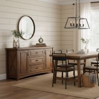 Sideboard: Some lifestyle images are created with AI for visualization purposes. Crafted from natural solid wood, each piece is unique and will vary.