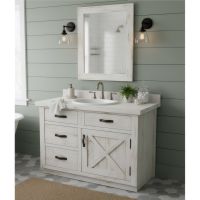 Bathroom Vanity: Some lifestyle images are created with AI for visualization purposes. Crafted from natural solid wood, each piece is unique and will vary.
