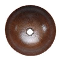 15" Medium Round Oil Rubbed Bronze Hammered Copper Vessel Sink