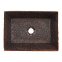 15” Rectangular Oil Rubbed Bronze Terra Firma Copper Vessel Sink