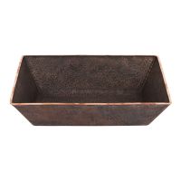 15” Rectangular Oil Rubbed Bronze Terra Firma Copper Vessel Sink