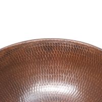 15" Round Wired Rim Oil Rubbed Bronze Hammered Copper Vessel Sink