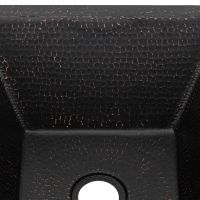 15" Square Glazed Black Hammered Copper Bar & Prep Sink - 2" Drain