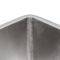 15" Square Nickel Hammered Copper Bar & Prep Sink - 2" Drain