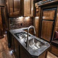 15" Square Nickel Hammered Copper Bar & Prep Sink - 2" Drain